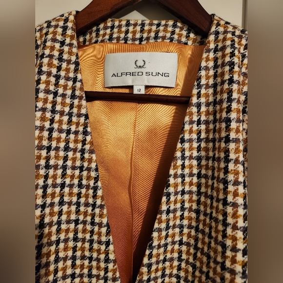 Vintage Alfred Sung Tweed Skirt Suit Set (Blazer and Skirt) - Picture 5 of 9